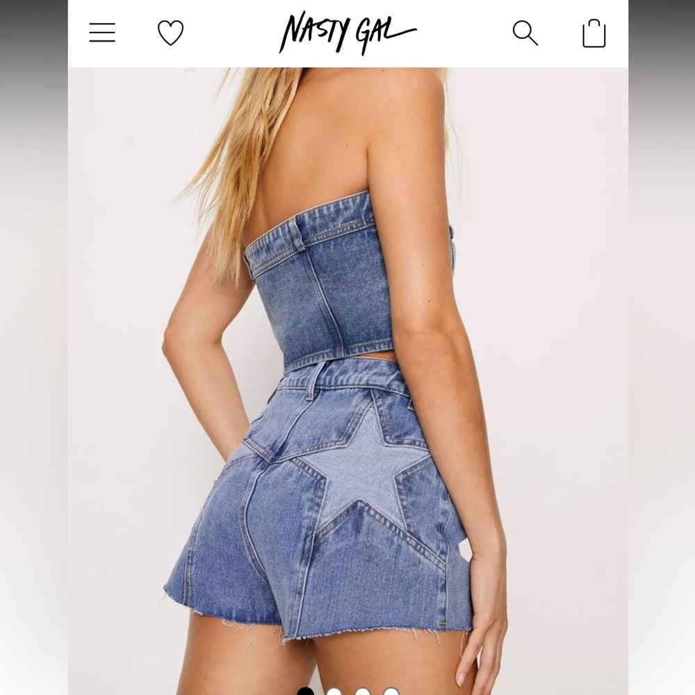 Nasty Gal Star Denim Shorts